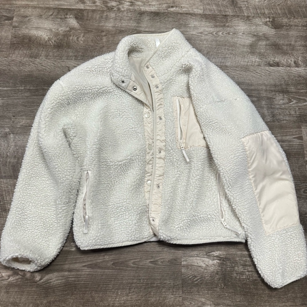 Fabletics Sherpa Button Front Jacket Size Medium - image 1